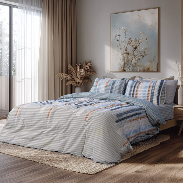 12571 Beauty Home Σετ Πάπλωμα μονό Moments Αrt 12571 160x230 Λαδί,Σιέλ