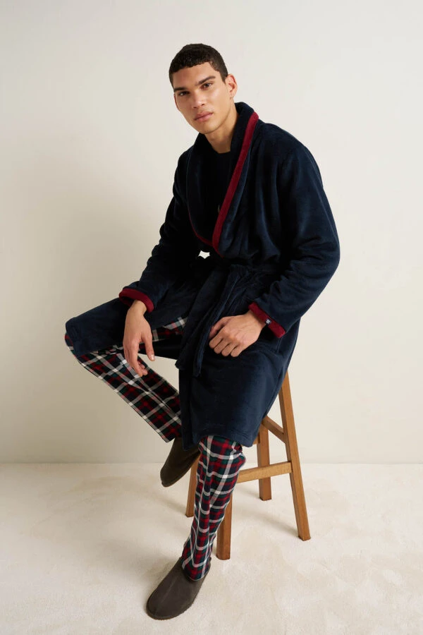 Ανδρική Μακριά Fleece Ρόμπα