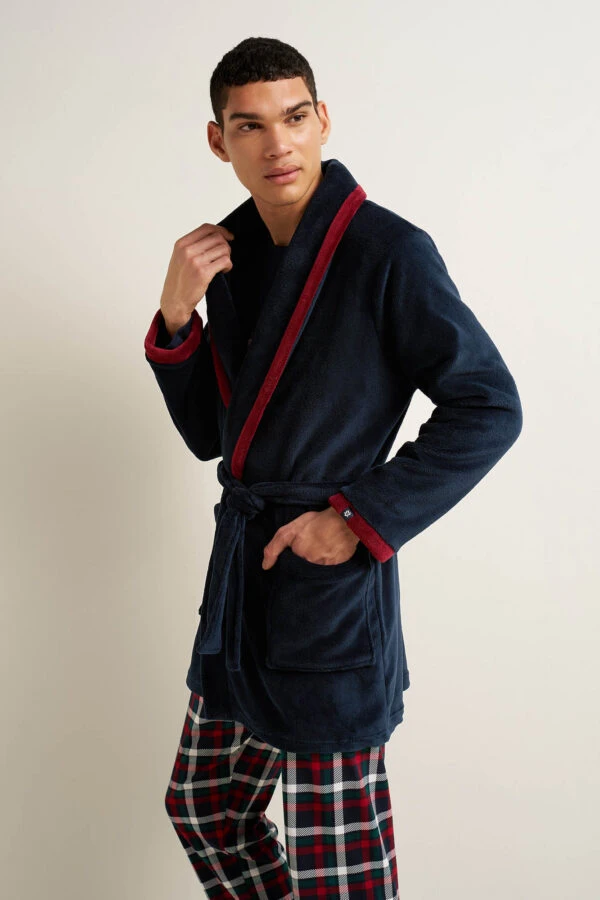 Ανδρική Σταυρωτή Fleece Ρόμπα