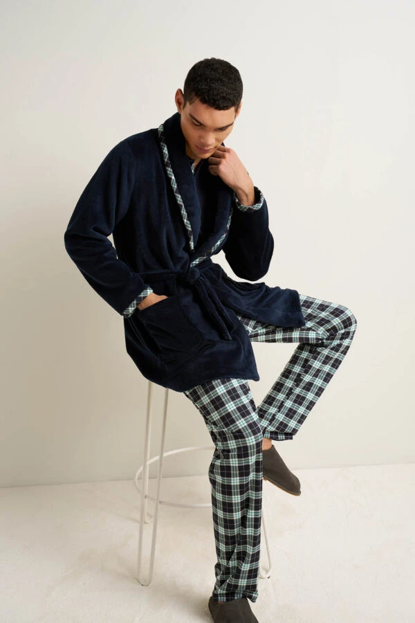 Ανδρική Fleece Σταυρωτή Ρόμπα
