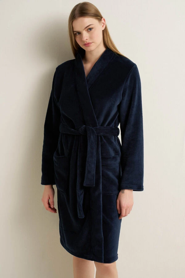 Γυναικεια Σταυρωτή Fleece Ρόμπα