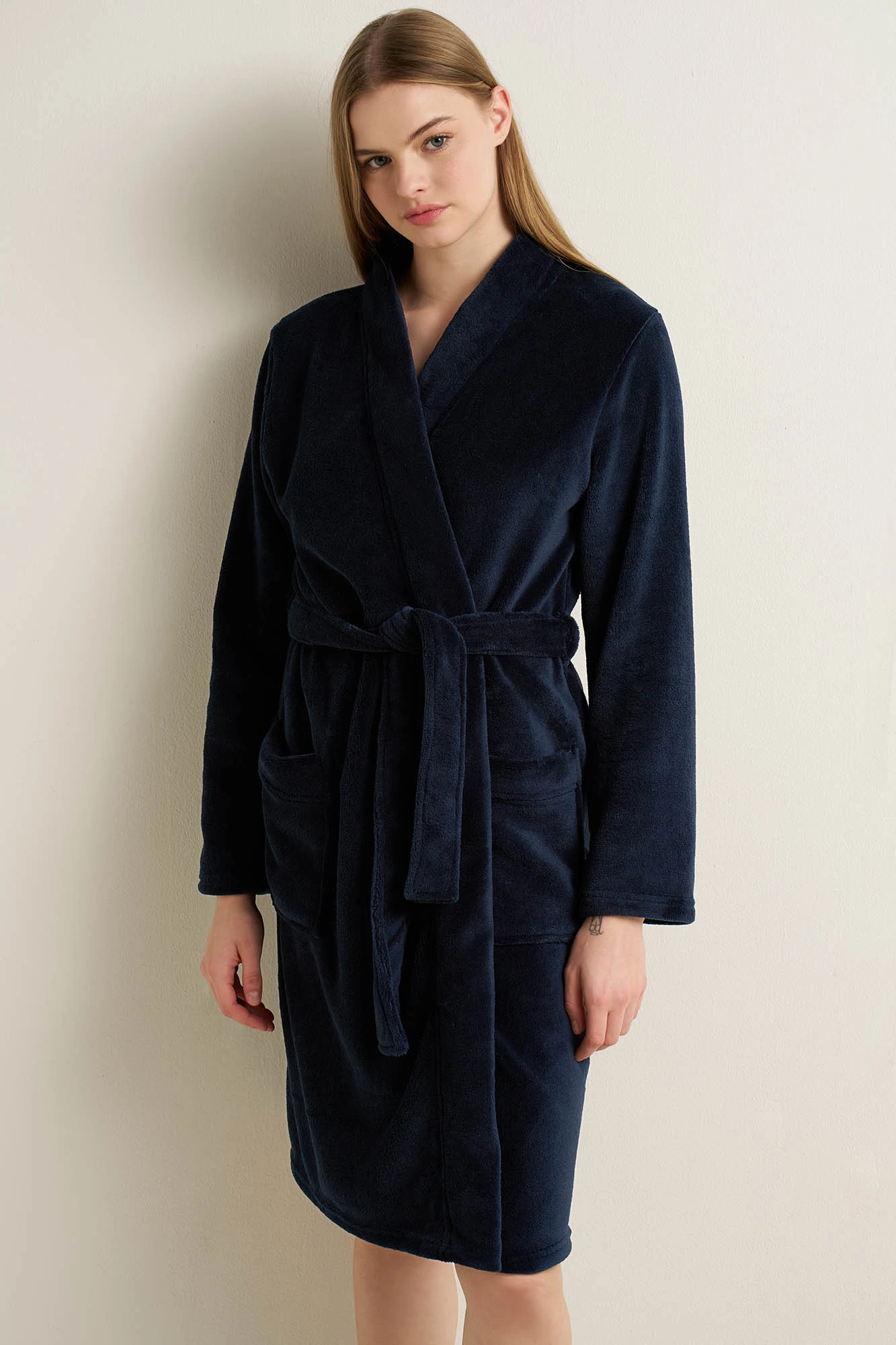 Γυναικεια Σταυρωτή Fleece Ρόμπα