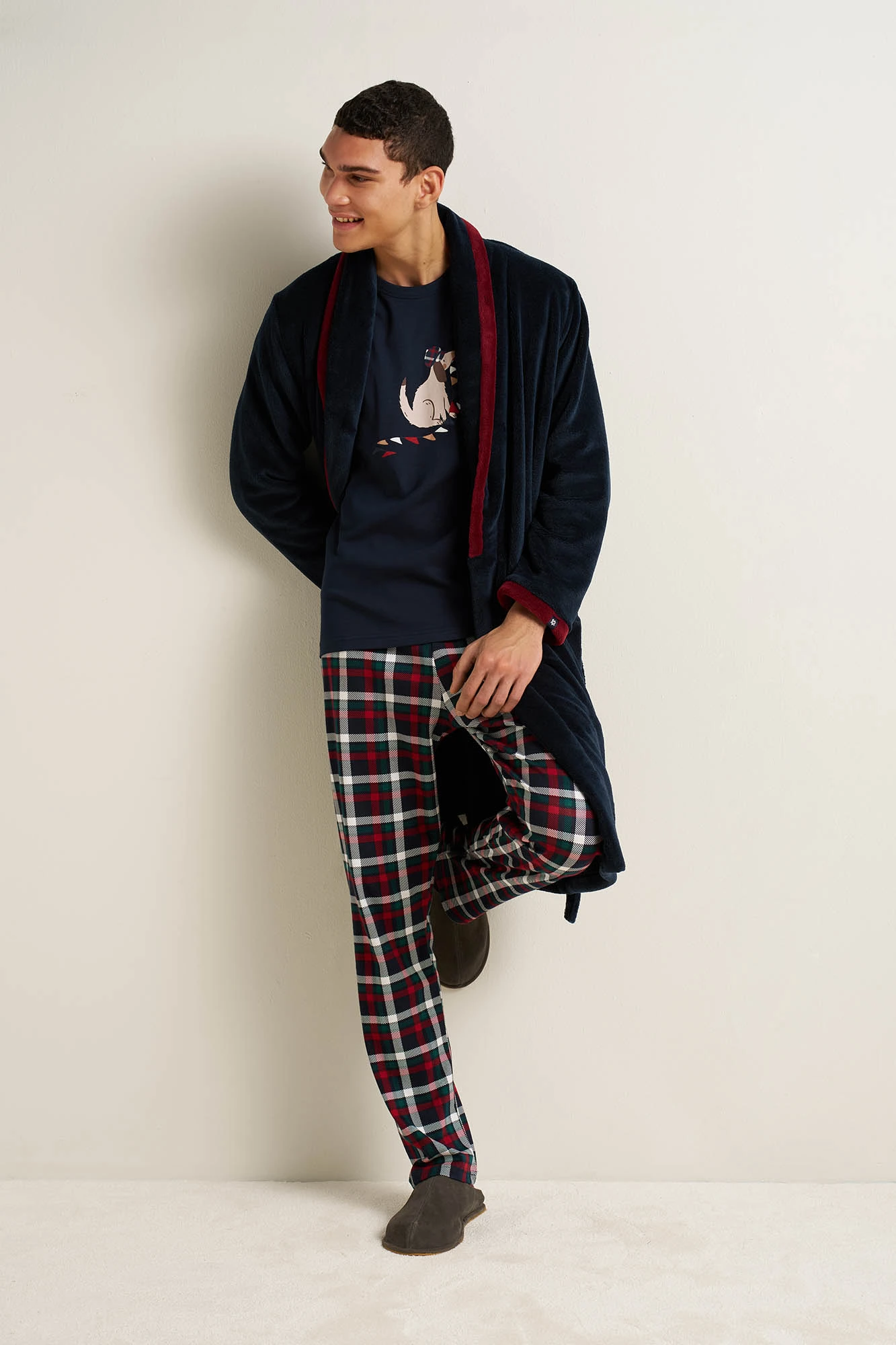 Ανδρική Μακριά Fleece Ρόμπα