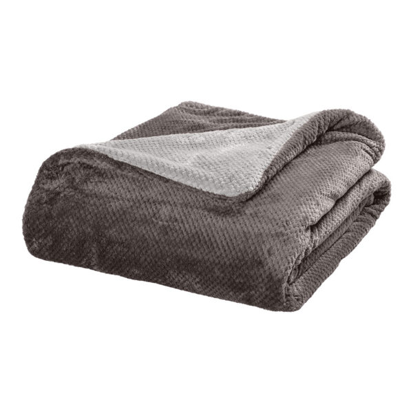 11601_Anthracitte-Grey Beauty Home Κουβέρτα υπέρδιπλη διπλής όψεως Art 11601 Jacquard fleece 700gsm Fiesta Plus 220x240 Ανθρακί,Γκρι