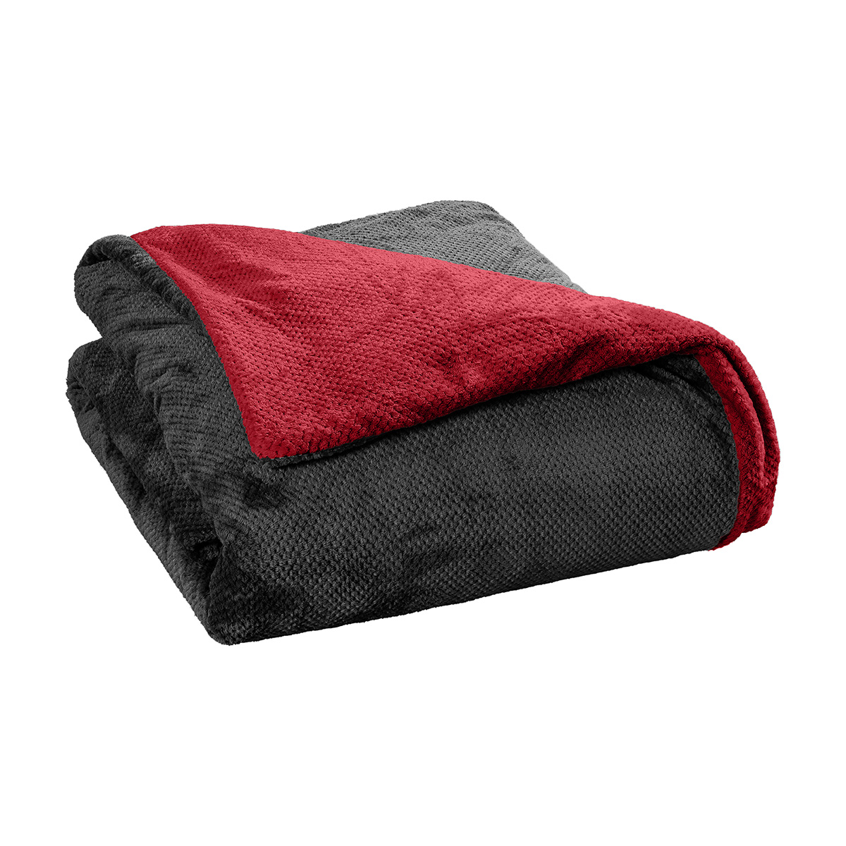 11602_Black_Red Beauty Home Παπλωματοθήκη υπέρδιπλη διπλής όψεως Art 11602 Jacquard fleece 700gsm Fiesta Plus 220x240 Μαύρο,Κόκκινο