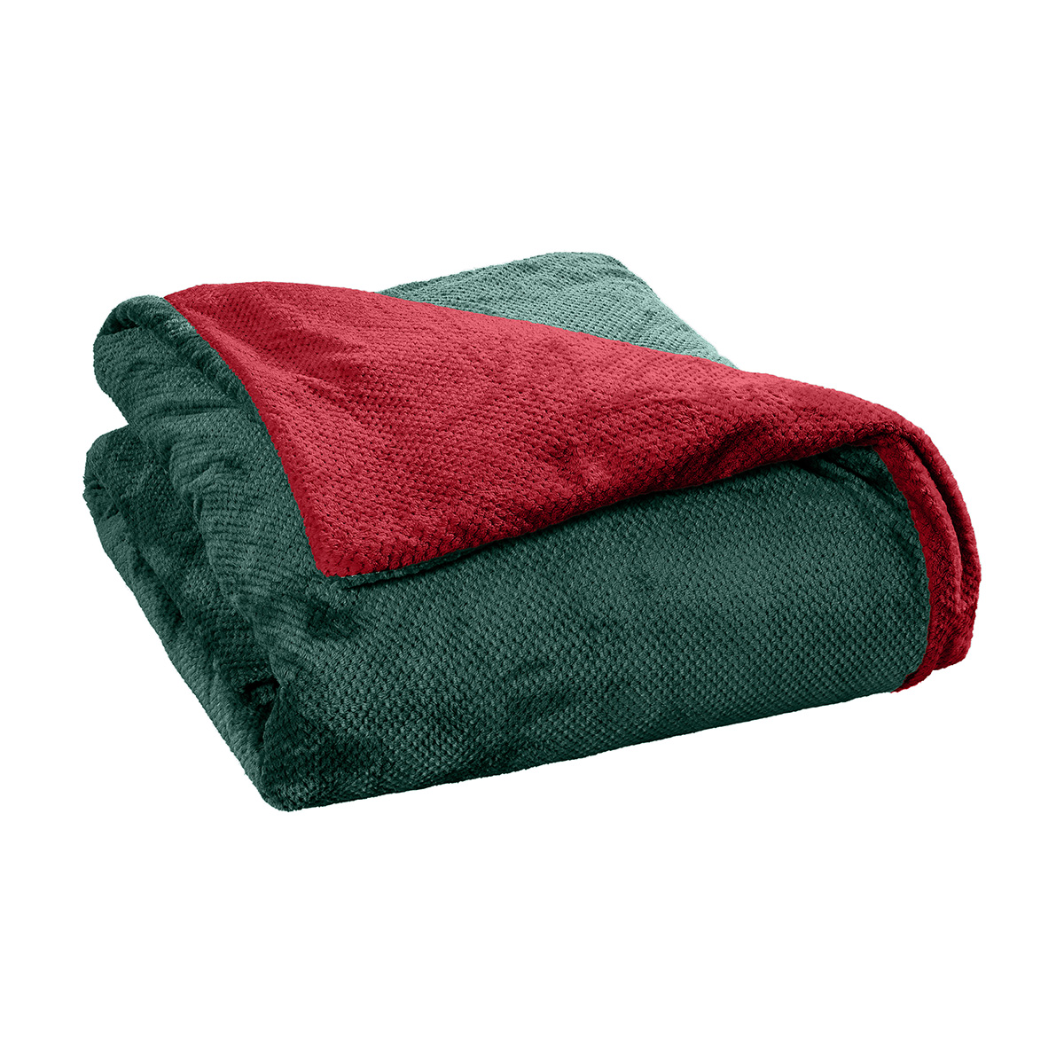 11602_Green-Red Beauty Home Παπλωματοθήκη υπέρδιπλη διπλής όψεως Art 11602 Jacquard fleece 700gsm Fiesta Plus 220x240 Πράσινο,Κόκκινο