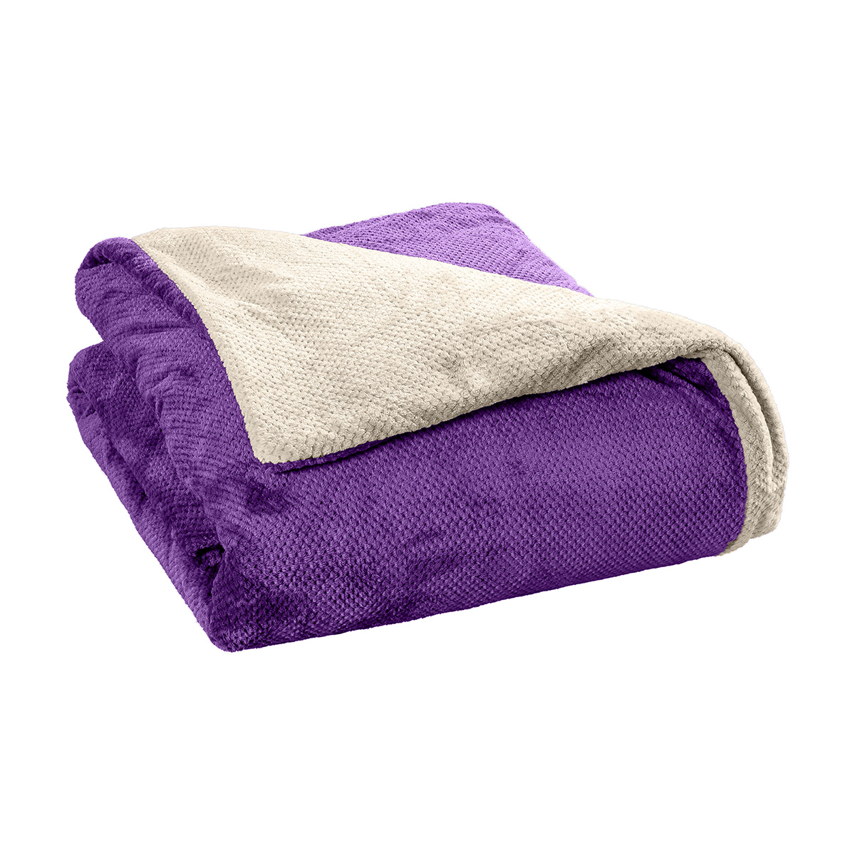 11602_Purple-Ecru Beauty Home Παπλωματοθήκη υπέρδιπλη διπλής όψεως Art 11602 Jacquard fleece 700gsm Fiesta Plus 220x240 Εκρού,Μωβ