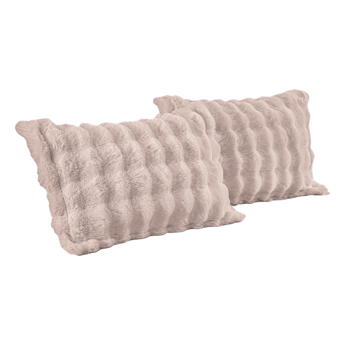 12664_pillowcases Beauty Home Ζεύγος μαξιλαροθήκες γούνινες Art 12664 50x70 Ροζ