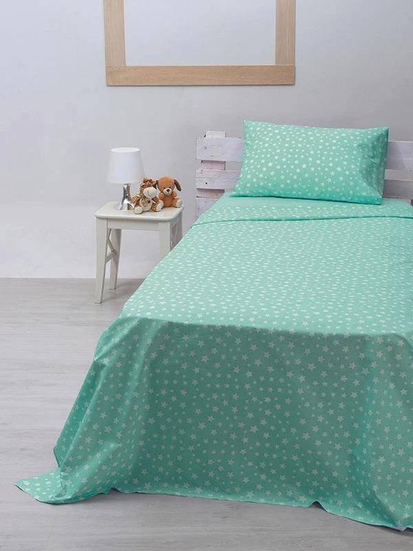 151-53-75 Σετ Σεντόνια cotton feelings 22 Aqua Μονό (165x270)