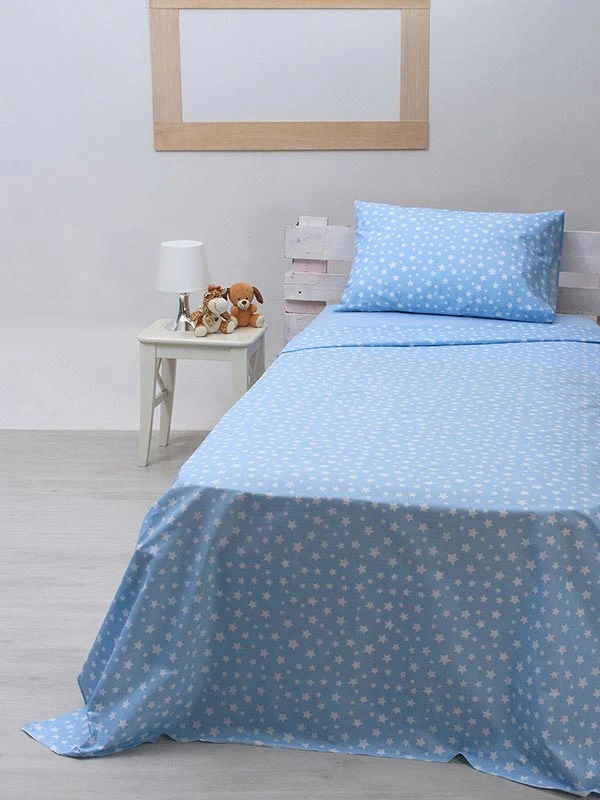 151-53-78 Σετ Σεντόνια cotton feelings 22 blue Μονό με λάστιχο(105x205+30)