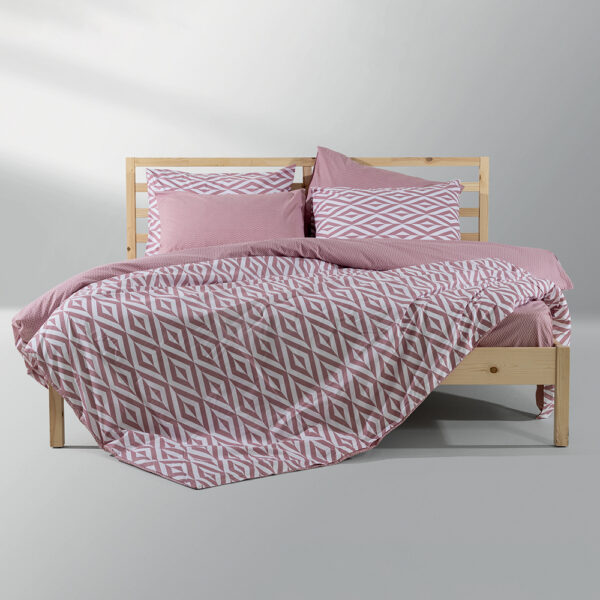 LINO Σετ Παπλωματοθήκη Μονή (160X240) Ikat Dusty Pink