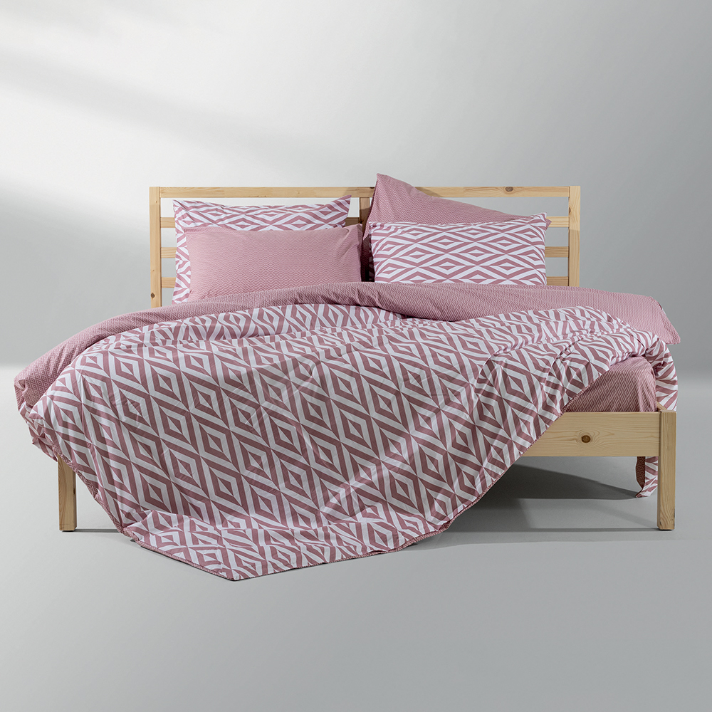 LINO Σετ Παπλωματοθήκη Μονή (160X240) Ikat Dusty Pink