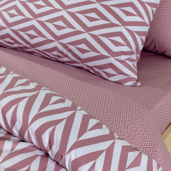 LINO Σετ Παπλωματοθήκη Μονή (160X240) Ikat Dusty Pink