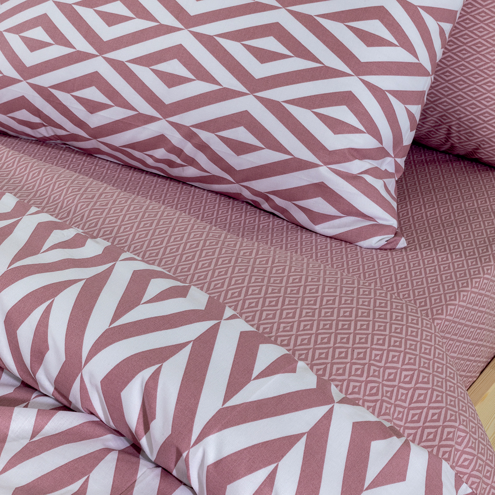 LINO Σετ Παπλωματοθήκη Μονή (160X240) Ikat Dusty Pink