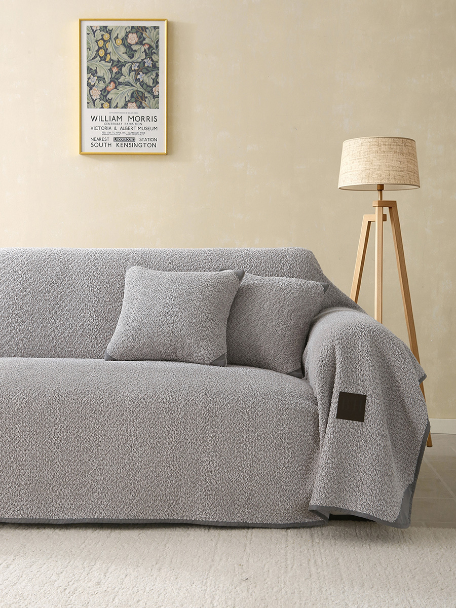 8831_3 Beauty Home Ριχτάρια σετ 3τμχ Lamb Plus Art 8831 (175x180+175x250+175x300) Γκρι