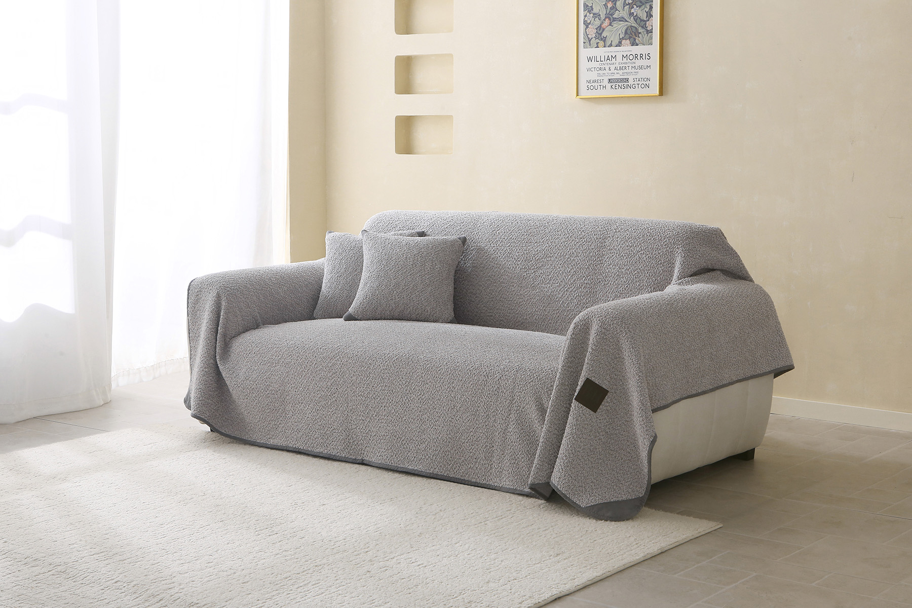 8831_5 Beauty Home Ριχτάρια σετ 3τμχ Lamb Plus Art 8831 (175x180+175x250+175x300) Γκρι
