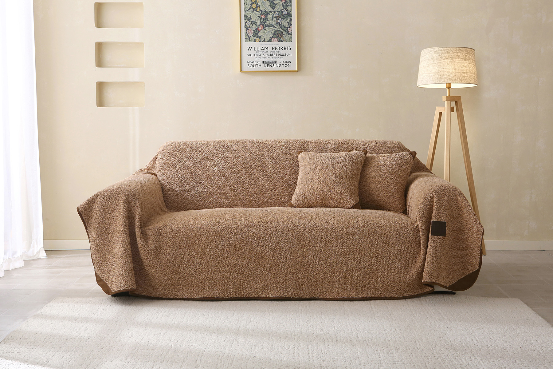 8832_1 Beauty Home Ριχτάρι Τριθέσιο Lamb Plus Art 8832 175x300 Άμμου
