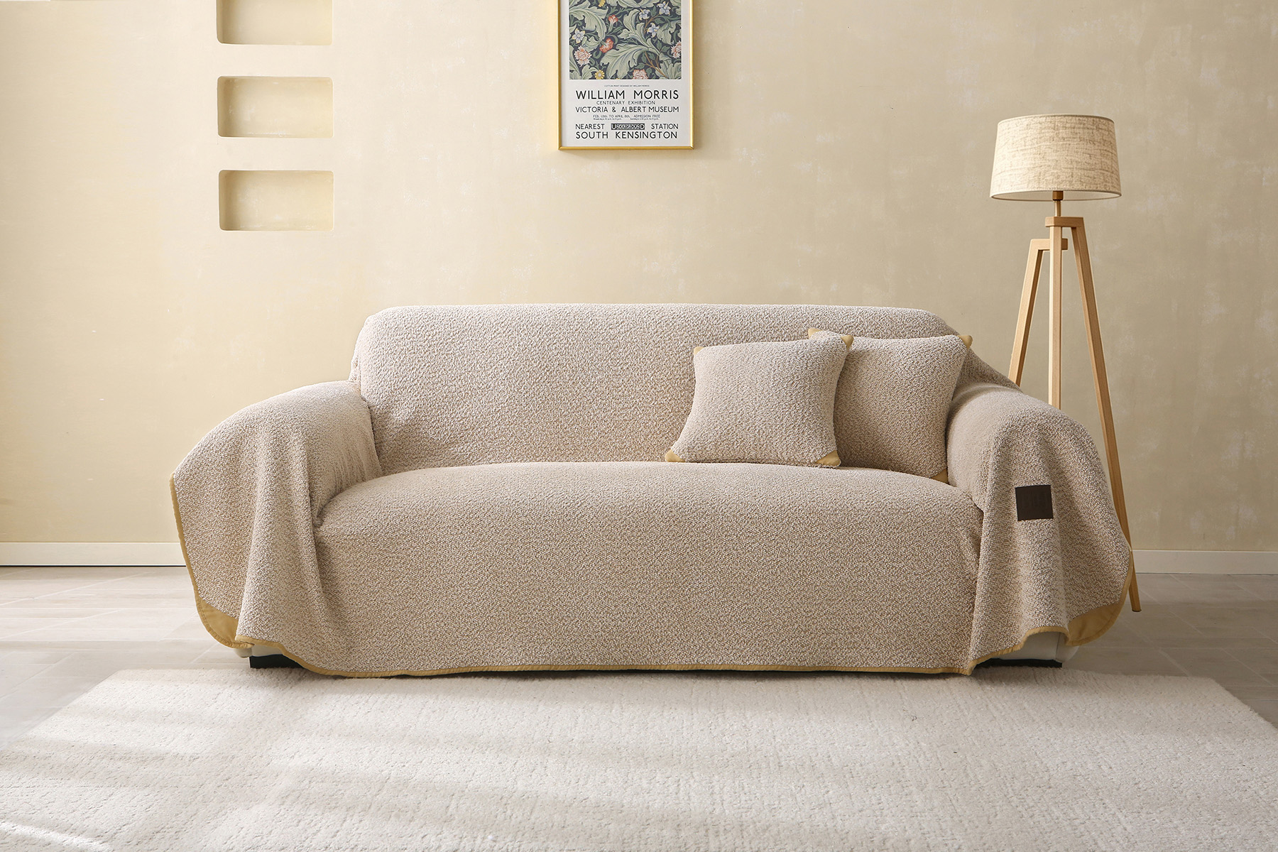8833_1 Beauty Home Ριχτάρι Μονοθέσιο Lamb Plus Art 8833 175x180 Μπεζ